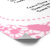 ピンクと白のレースのようダマスクのシーティングプランチャート ポスター (角)