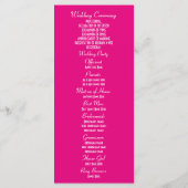 ピンクと白のレースダマスク教会の結婚式プログラム プログラム (裏面)