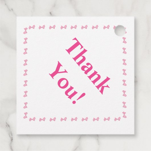 ピンクと白のロッキングホーステーマギフトラベル フェイバータグ (裏面)