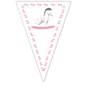 ピンクと白のロッキングホース バンティングフラッグ (第1の旗)