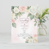 ピンクと白のローズデュスキー開花 招待状 (スタンド正面)