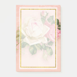 ピンクと白のローズブーケのポストイットノート ポストイット