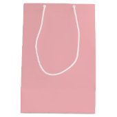 ピンクと白のローレルズのブパーソナライズされたリーデスメイド ミディアムペーパーバッグ (裏面)