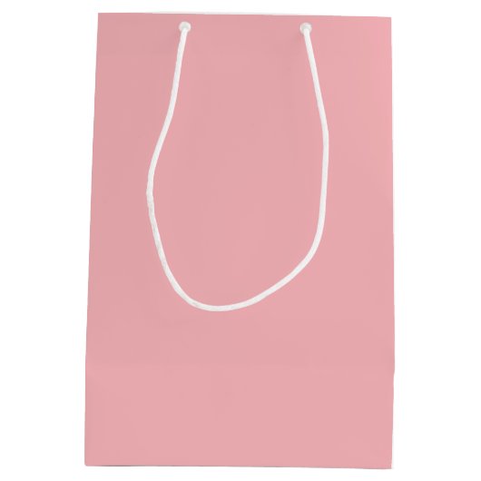ピンクと白のローレルズのブパーソナライズされたリーデスメイド ミディアムペーパーバッグ (裏面)