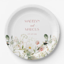 ピンクと白のワイルドフラワーウェディングレセプション