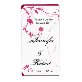 ピンクと白のワインラベルに登場する愛鳥 ラベル