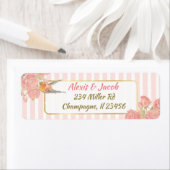 =ピンクと白のヴィンテージの戻り値ラベル ラベル (インサイチュ)