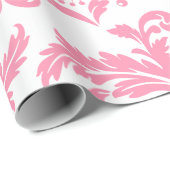 ピンクと白のヴィンテージフローラマスク ラッピングペーパー (ロールコーナー)
