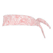 ピンクと白のヴィンテージペイズリーパターン タイヘッドバンド (回転90)