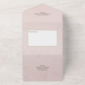 ピンクと白のヴィンテージ結婚フローラ オールインワン招待状 (外側)