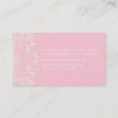 ピンクと白のヴィンテージ レースのビジネスカード 名刺 (裏面)