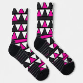 ピンクと白の三角形 ソックス (右)