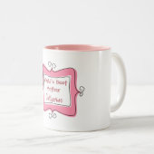 ピンクと白の世界の最高の母母 ツートーンマグカップ (正面右)