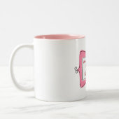 ピンクと白の世界の最高の母母 ツートーンマグカップ (左)