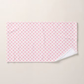 ピンクと白の中サイズの水玉模様 バスタオルセット (ハンドタオル)