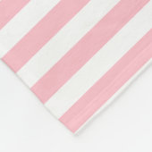 ピンクと白の中サイズ水平ストライプ文字 フリースブランケット (角)