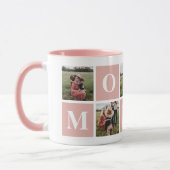 ピンクと白の写真コラージモンマイマグ マグカップ (左)