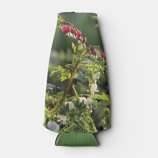 ピンクと白の出血ハート ボトルクーラー (正面)