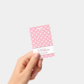 ピンクと白の動物の前版画とハートモノグラム バッジ (手持ち)