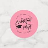 ピンクと白の卒業式パーティークラスのカクテル コンフェッティ (スモール正面)