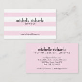 ピンクと白の単ストライプのなる名刺 名刺 (正面/裏面)