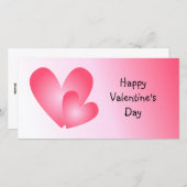 ピンクと白の可愛いハート シーズンカード (正面/裏面)