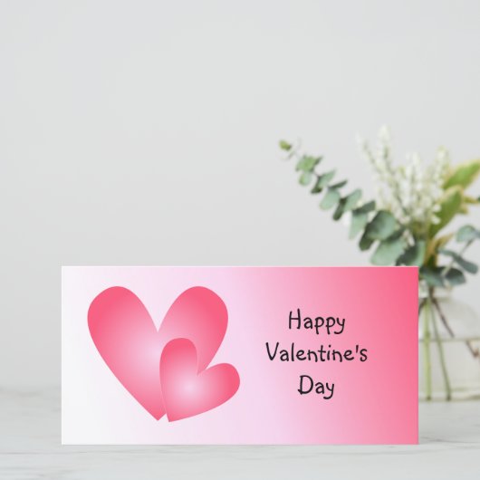 ピンクと白の可愛いハート シーズンカード (スタンド正面)