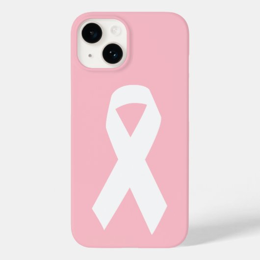 ピンクと白の啓発リボン Case-Mate iPhoneケース (裏面)
