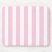 ピンクと白の垂直ストライプシャビーシックストライプ マウスパッド (正面)