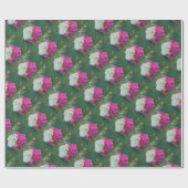 ピンクと白の変わりやすいハイビスカス開花 ラッピングペーパー (フラット)