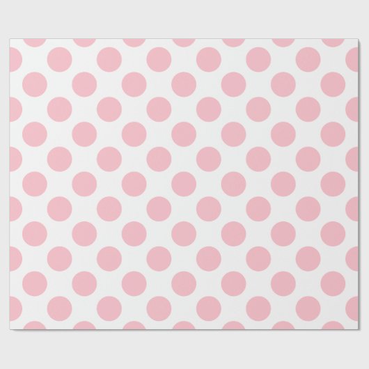 ピンクと白の大きいサイズの水玉模様 ラッピングペーパー (フラット)