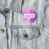 ピンクと白の大理石のおばあちゃんがベビーシャワーへ  缶バッジ (インサイチュ)