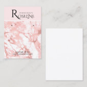 ピンクと白の大理石の宝石飾り 名刺 (正面/裏面)