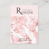 ピンクと白の大理石の宝石飾り 名刺 (正面)