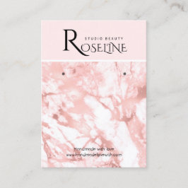 ピンクと白の大理石の宝石飾り 名刺