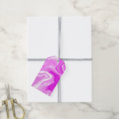 ピンクと白の大理石の渦巻きギフトラベル ギフトタグ (より糸付き)