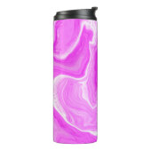 ピンクと白の大理石の渦巻き流体アート タンブラー (回転左)