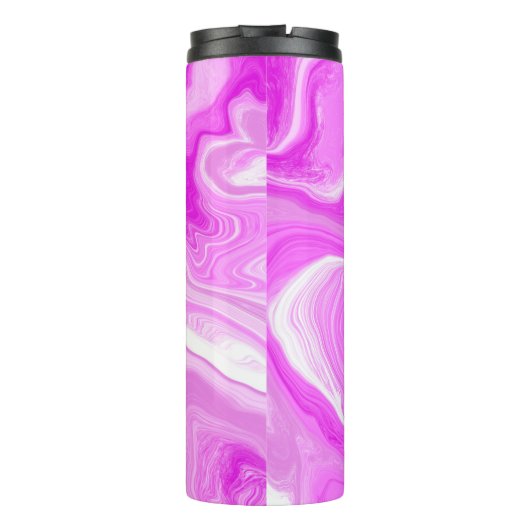 ピンクと白の大理石の渦巻き流体アート タンブラー (裏面)