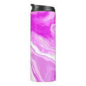 ピンクと白の大理石の渦巻き流体アート タンブラー (回転右)