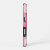 ピンクと白の大理石抽象芸術 iPhoneケース (右側面)