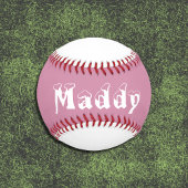 ピンクと白の女パーソナライズされた子野球 野球ボール