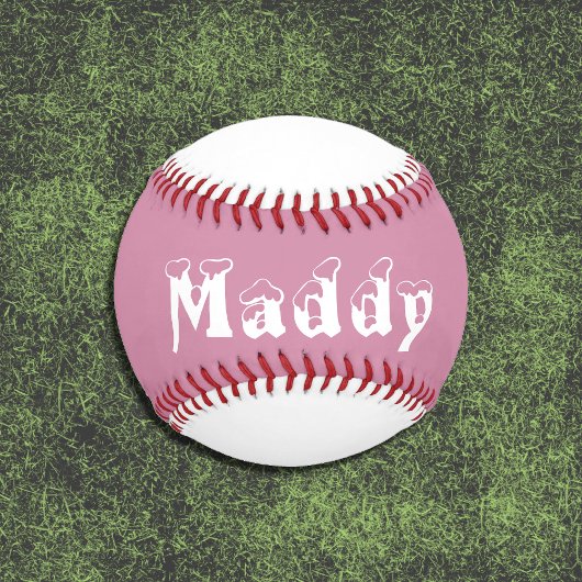ピンクと白の女パーソナライズされた子野球 野球ボール