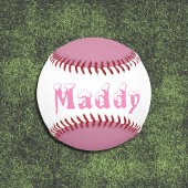 ピンクと白の女パーソナライズされた子野球 野球ボール