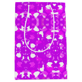 ピンクと白の対称マーク ミディアムペーパーバッグ