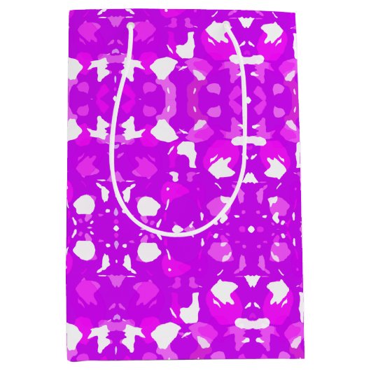 ピンクと白の対称マーク ミディアムペーパーバッグ (正面)