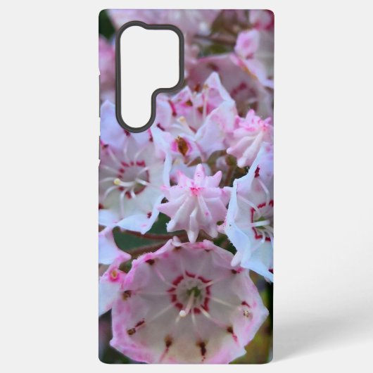 ピンクと白の山の月桂樹の花 SAMSUNG GALAXYケース (裏面)