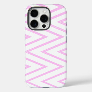 ピンクと白の山形のデザイン iPhone 16 PROケース