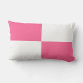 ピンクと白の市松模様に板模様 ランバークッション (裏面)