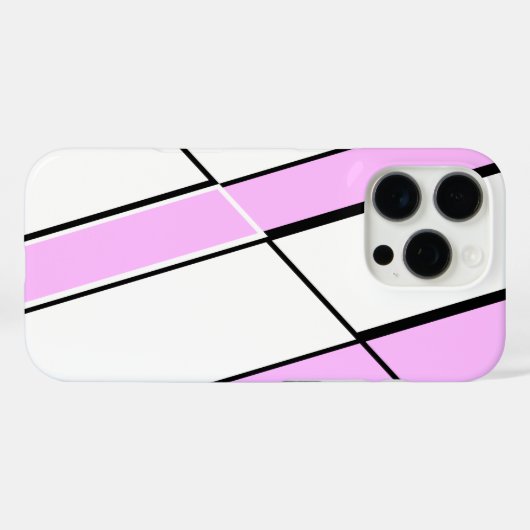 ピンクと白の幾何学的パターン Case-Mate iPhoneケース (裏面 (横))