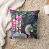 ピンクと白の庭ゼラニウムの花 クッション (ブランケット)